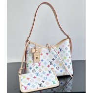 Louis Vuitton x Takashi Murakami CarryAll PM – White Multicolor Monogram Tote