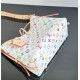 Louis Vuitton x Takashi Murakami CarryAll PM – White Multicolor Monogram Tote