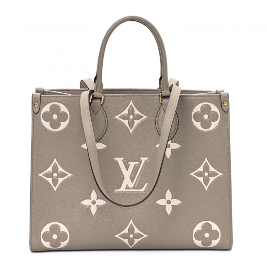 Louis Vuitton Onthego MM｜Empreinte Giant Monogram Tourterelle Creme｜Tote Bag