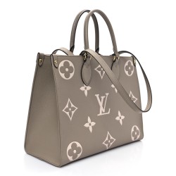 Louis Vuitton Onthego MM｜Empreinte Giant Monogram Tourterelle Creme｜Tote Bag