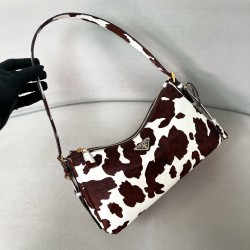 Prada 26 Aimee Medium Shoulder Bag – Cow Print Haircalf, Underarm Style