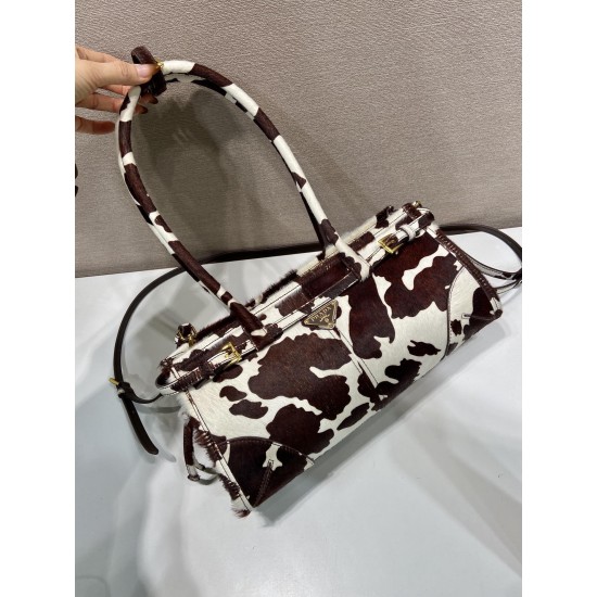 Prada 25 Bonnie Small Bag – Printed Haircalf Leather, Top Handle & Crossbody
