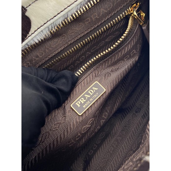 Prada 25 Bonnie Small Bag – Printed Haircalf Leather, Top Handle & Crossbody