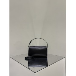 THE ROW 90s Leather Top Handle Bag - Black