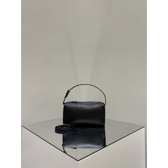 THE ROW 90s Leather Top Handle Bag - Black