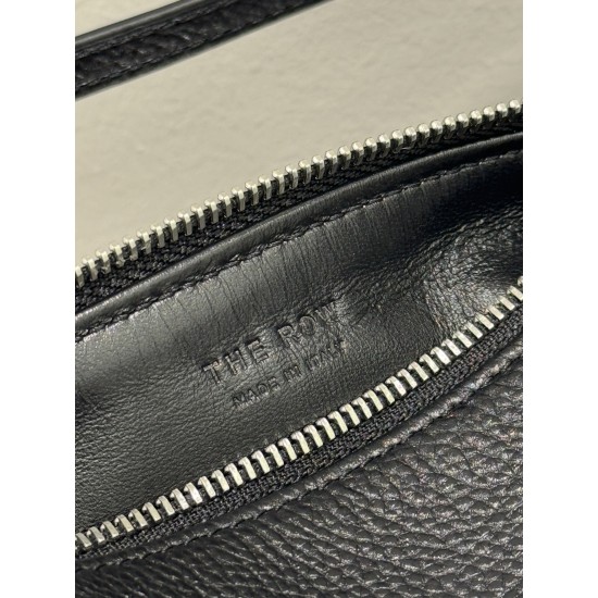 THE ROW 90s Leather Top Handle Bag - Black
