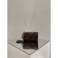 THE ROW 90s Leather Top Handle Bag - Suede Cacao