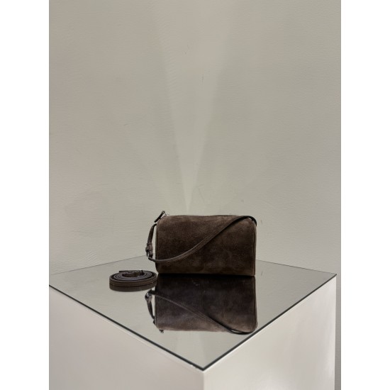 THE ROW 90s Leather Top Handle Bag - Suede Cacao