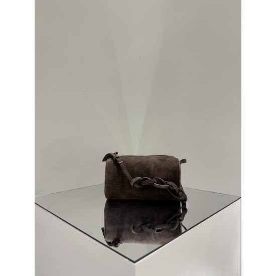 THE ROW 90s Leather Top Handle Bag - Suede Cacao