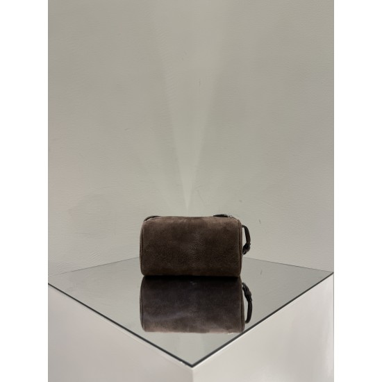 THE ROW 90s Leather Top Handle Bag - Suede Cacao
