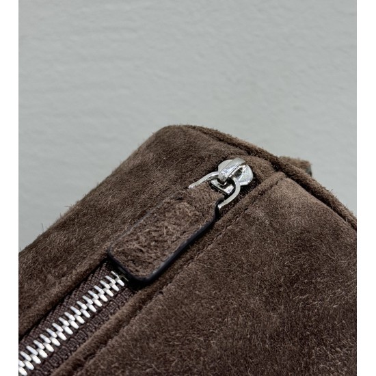 THE ROW 90s Leather Top Handle Bag - Suede Cacao