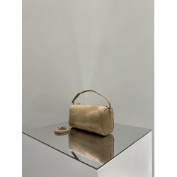 THE ROW 90s Leather Top Handle Bag - Suede Yellow