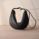 THE ROW Crossbody Crescent Leather Bag - Black