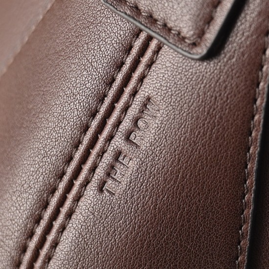 THE ROW Crossbody Crescent Leather Bag - Burgundy
