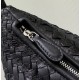THE ROW Small Izzy Woven Lambskin and Python Hobo Bag - Black