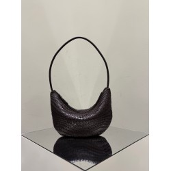 THE ROW Small Izzy Woven Lambskin and Python Hobo Bag - Burgundy