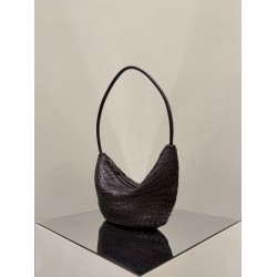 THE ROW Small Izzy Woven Lambskin and Python Hobo Bag - Burgundy