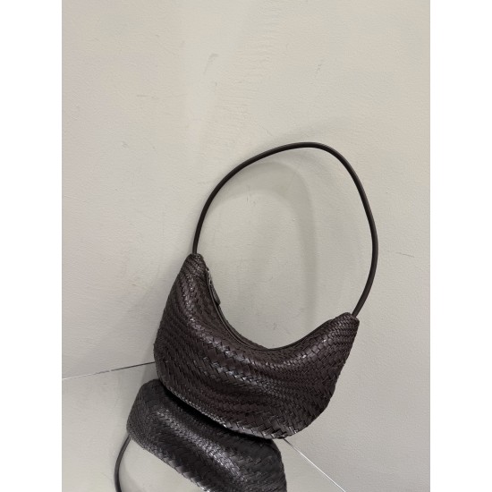 THE ROW Small Izzy Woven Lambskin and Python Hobo Bag - Burgundy