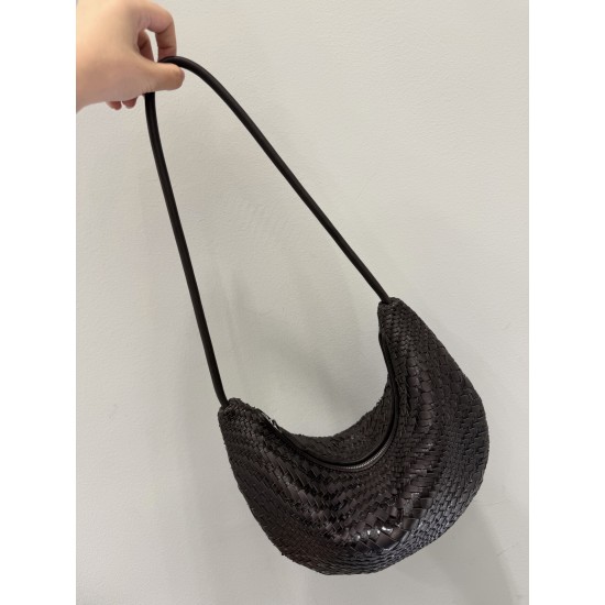 THE ROW Small Izzy Woven Lambskin and Python Hobo Bag - Burgundy