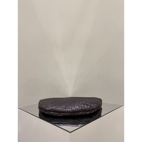 THE ROW Small Izzy Woven Lambskin and Python Hobo Bag - Burgundy