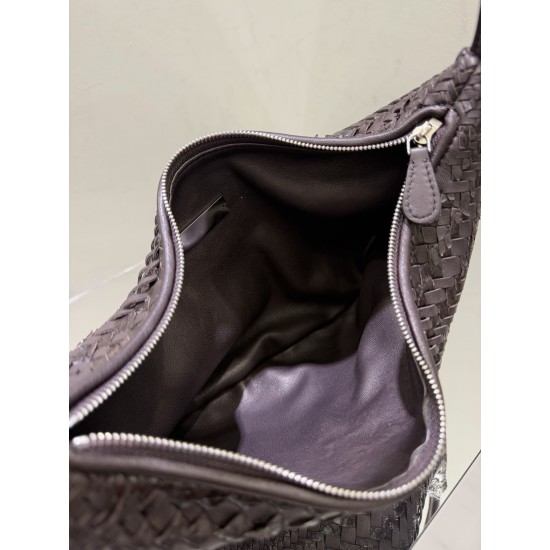 THE ROW Small Izzy Woven Lambskin and Python Hobo Bag - Burgundy