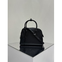 THE ROW India 10 Grained Leather Bowling Bag - Black