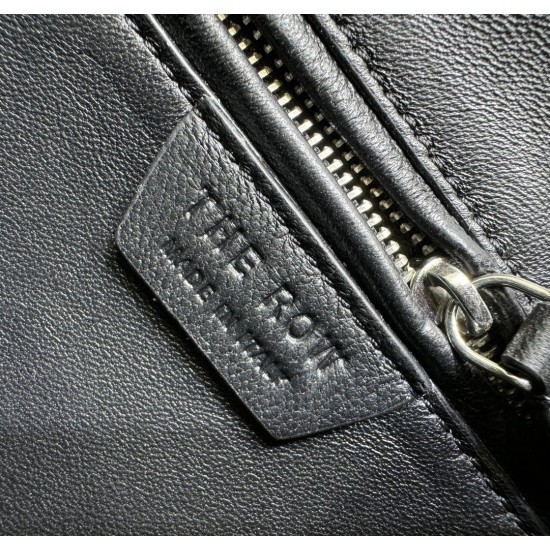 THE ROW India 10 Grained Leather Bowling Bag - Black