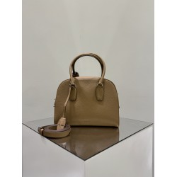 THE ROW India 10 Grained Leather Bowling Bag - Brown