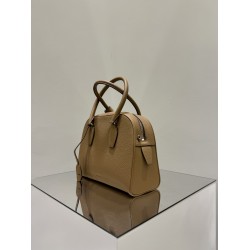 THE ROW India 10 Grained Leather Bowling Bag - Brown
