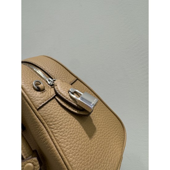 THE ROW India 10 Grained Leather Bowling Bag - Brown