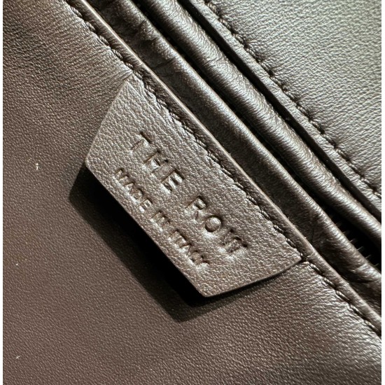 THE ROW India 10 Grained Leather Bowling Bag - Brown