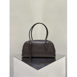 THE ROW E/W India Smooth Leather Shoulder Bag - Deep Brown