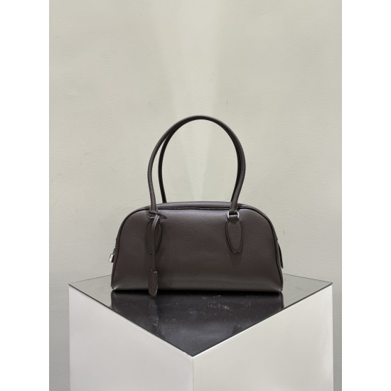 THE ROW E/W India Smooth Leather Shoulder Bag - Deep Brown