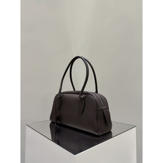 THE ROW E/W India Smooth Leather Shoulder Bag - Deep Brown