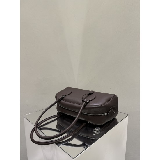 THE ROW E/W India Smooth Leather Shoulder Bag - Deep Brown