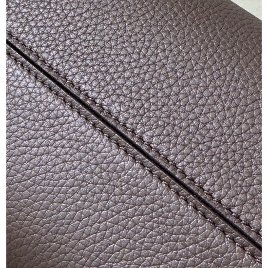 THE ROW E/W India Smooth Leather Shoulder Bag - Deep Brown