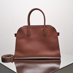 THE ROW Margaux 12 Smooth Calfskin Top Handle Bag - Brick Red