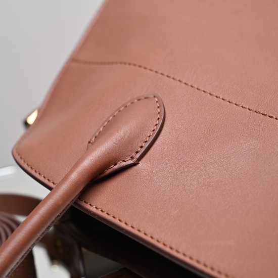 THE ROW Margaux 12 Smooth Calfskin Top Handle Bag - Brick Red