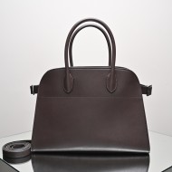 THE ROW Margaux 12 Smooth Calfskin Top Handle Bag - Espresso Dark Brown