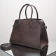 THE ROW Margaux 12 Smooth Calfskin Top Handle Bag - Espresso Dark Brown