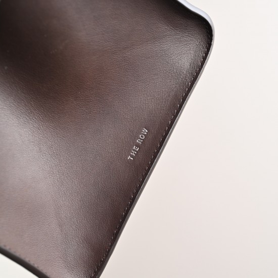 THE ROW Margaux 12 Smooth Calfskin Top Handle Bag - Espresso Dark Brown