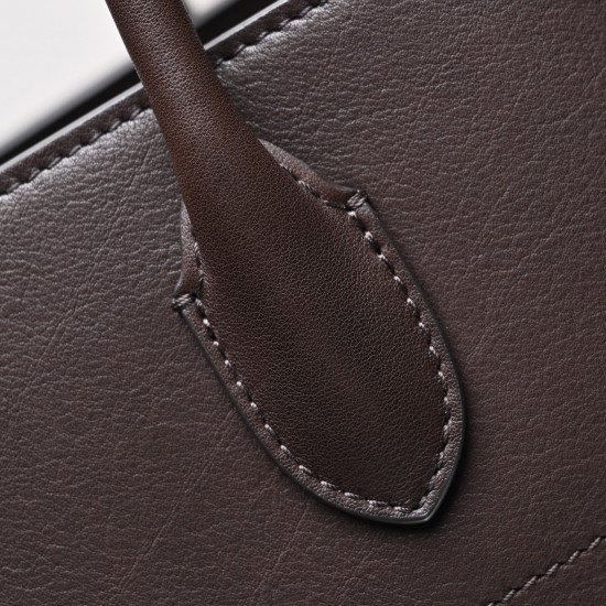 THE ROW Margaux 15 Smooth Calfskin Top Handle Bag - Espresso Dark Brown