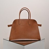 THE ROW Margaux 15 Smooth Calfskin Top Handle Bag - Tan