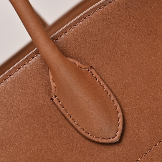 THE ROW Margaux 15 Smooth Calfskin Top Handle Bag - Tan