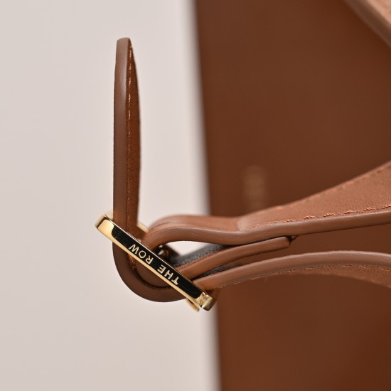THE ROW Margaux 15 Smooth Calfskin Top Handle Bag - Tan