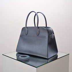 THE ROW Margaux 15 Smooth Calfskin Top Handle Bag - Pearl Grey