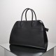 THE ROW Margaux 15 Smooth Calfskin Top Handle Bag - Black/Silver