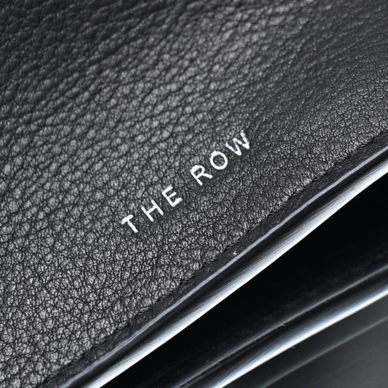 THE ROW Margaux 15 Smooth Calfskin Top Handle Bag - Black/Silver