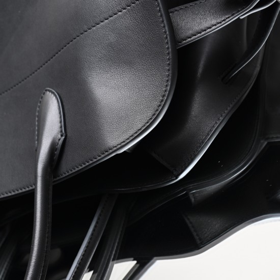 THE ROW Margaux 15 Smooth Calfskin Top Handle Bag - Black/Silver