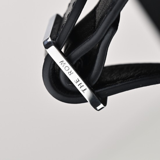 THE ROW Margaux 15 Smooth Calfskin Top Handle Bag - Black/Silver
